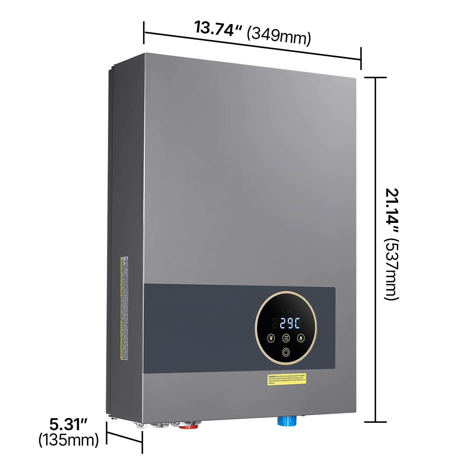 KFFKFF 36kW Tankless Electric Water Heater, Instant Hot Water System for Bathroom, Kitchen, or Office, Features LCD Touch Screen, Child Safety Lock, Compact Design, 240V
