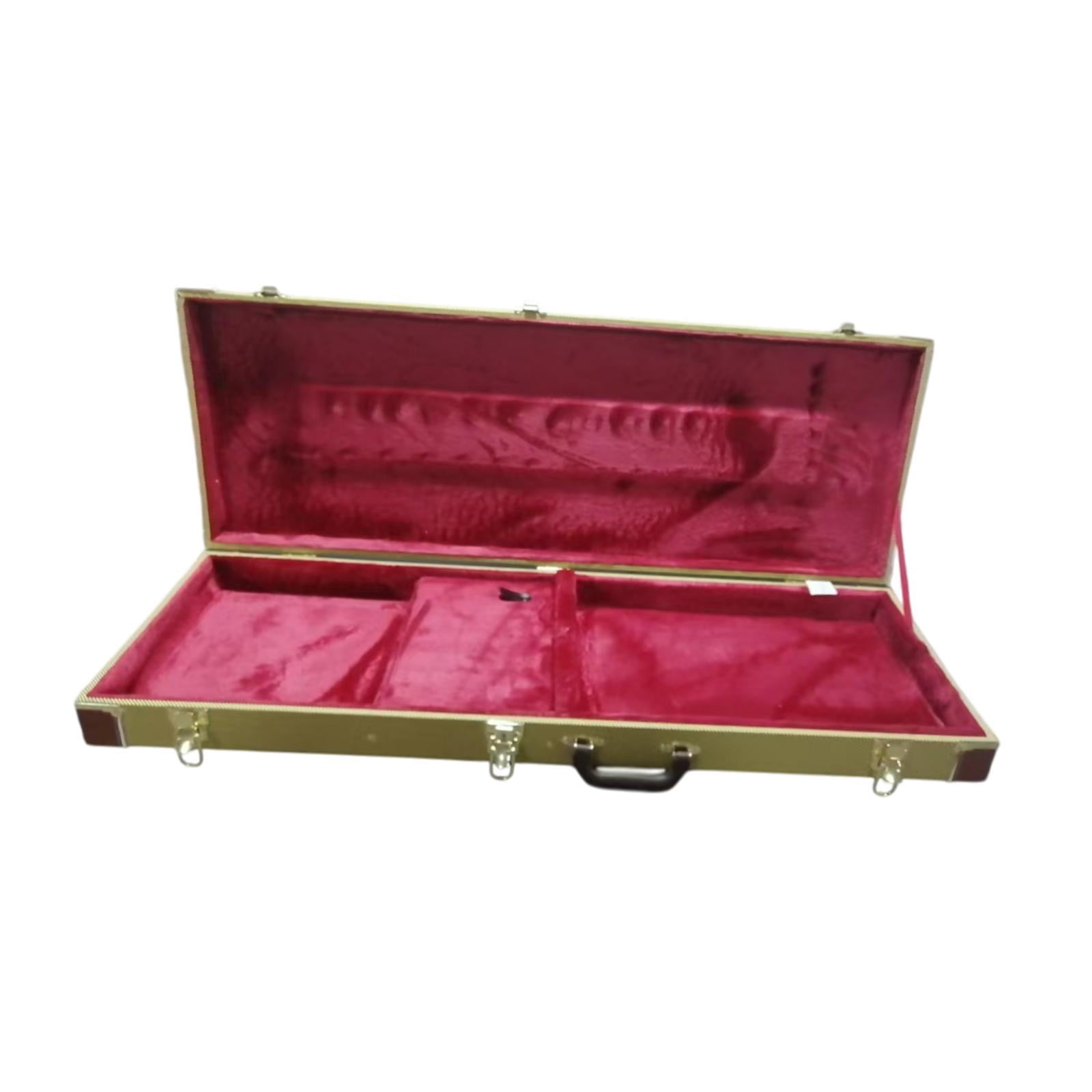 LeeQinersw Electric Bass Case Locking Latch Dustproof with Handle Hard Shell Red Lining