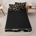 thumbnail image 4 of Castle Fairy Girls Elephant Zebra Lion Palm Tree Zipper Full Size Comforter Sets with Fitted Sheet and 2 Pillowcases,Animal Koala Zipper Bedding Set,Brown Black,Black Reversible,4pcs, 4 of 6