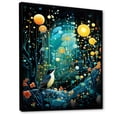 thumbnail image 2 of Designart "Flower Serenity Woodpecker Night" Animals Framed Wall Art - Traditional Yellow Bird Entryway Framed Wall Art, 2 of 6