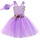 thumbnail image 5 of Vestido de tul con tutú de hada y mariposa de lavanda para niñas, disfraz con alas para fiesta de cumpleaños de carnaval, vestido de princesa de tul, vestido de baile, 5 of 5