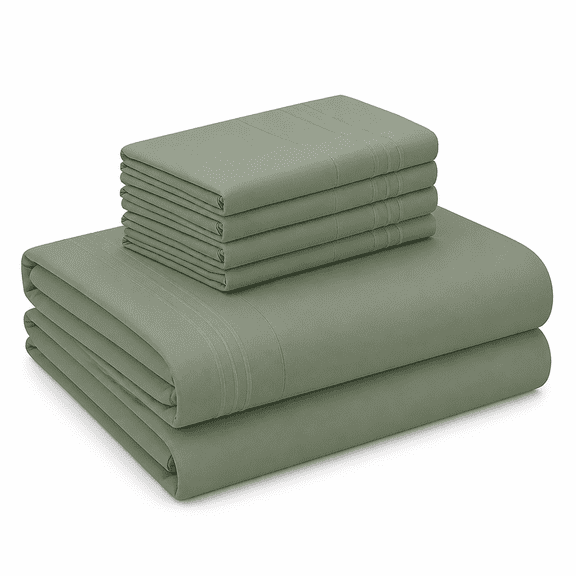 FURMORA 2026 New 100% Pure Egyptian Cotton 800 Thread Count Sheet Set,4 Pc Set,Full Size Sheets Sateen Weave,Soft Luxury Bedding,Fits Upto 21" Inch Deep Pocket (Sage Solid,Full Size)