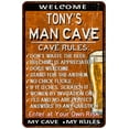 thumbnail image 1 of TONY'S Man Cave Rules Rusty Sign Garage Decor 16 x 24 Matte Finish Metal 116240051115, 1 of 1