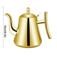 thumbnail image 3 of 1L Tea Kettle Strainer Stovetop Teapot Home Restaurant Golden Water Kettle (Stainless Steel,Gold), 3 of 4