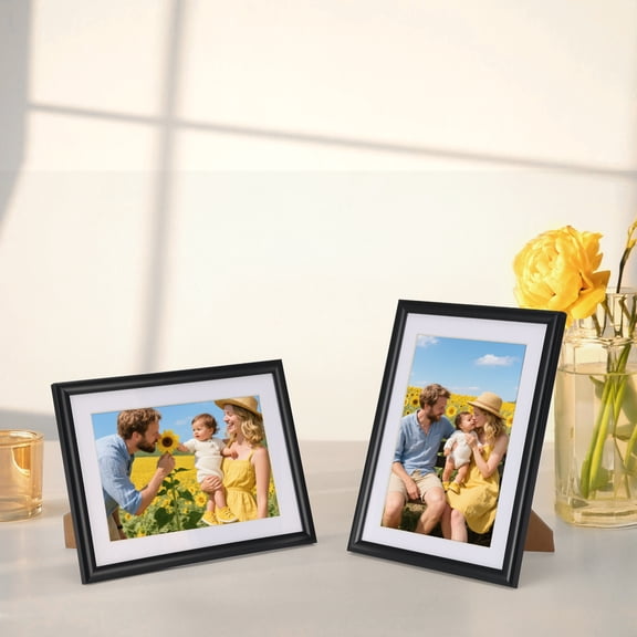 7 Pack Black 4x6 Picture Frames, Wall Mount & Tabletop Photo Frames for Home Table Decor