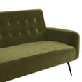 Z by Novogratz Stevie Futon, Convertible Sofa Bed Couch, Green Velvet