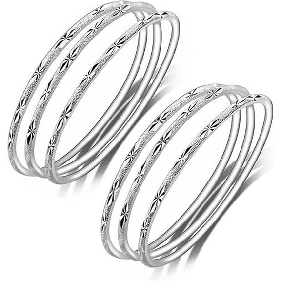 Sterling Silver Bangle Bracelets for Women,Fashion Jewelry Simple Adjustable 925 Silver Cuff Bangles for Women Mom Wife Valentine Mothers Day Gift