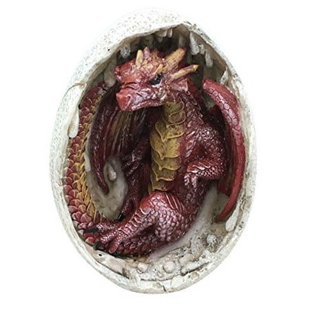 Atlantic Collectibles Ancient Mercury Red Dragon Hatchling Breaking Out Of Egg Shell Figurine Myth & Legends Collectible Statue Decor For Fantasy Lovers Game Of Thrones Khaleesi Mother of (Best Breasts Game Of Thrones)