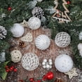 thumbnail image 4 of Lolsea 12ct Christmas Ball Ornaments, 3.15 inch Shatterproof Xmas Tree Decorations, Plastic Baubles for Holiday, Party, Wedding, or Home Decor, White & Sliver (80mm), 4 of 9