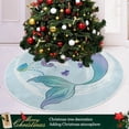 thumbnail image 6 of Coolnut Mermaid Christmas Tree Skirt Home Decoration Large Round Christmas Tree Skirt for Holiday Party Home Christmas Day Ornaments,35.4", 6 of 6