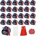 thumbnail image 1 of 50 juegos de cajas de regalo para graduación: cajas para dulces, birrete con borlas rojas, cabujones de madera con borlas, cabujones de madera, bolsas de celofán y decoración para cajas., 1 of 9