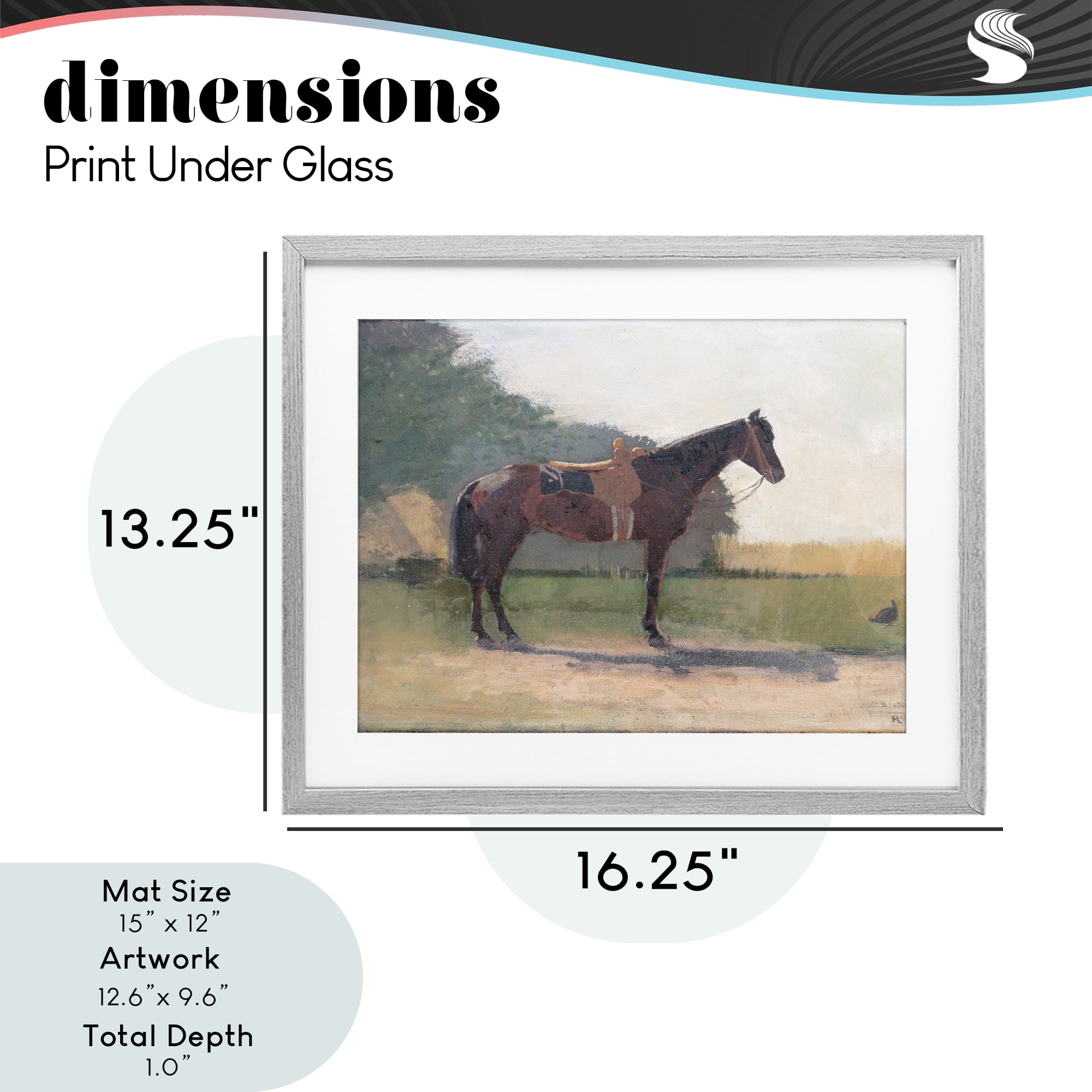 Stupell Industries Saddled Horse in Farm Yard Gray Framed Print Under Glass, design by Stellar Design Studio