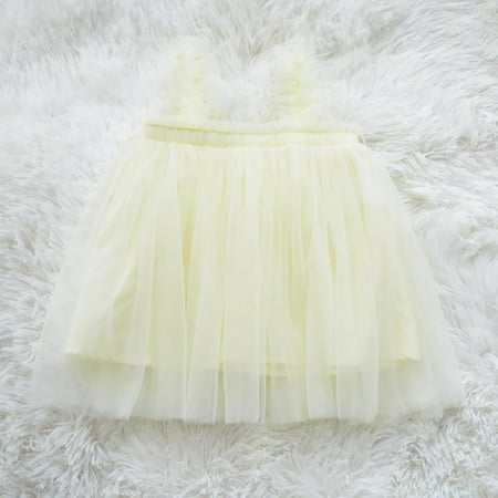 

PEASKJP Maxi Dresses for Girls 2023 Girls Toddler Sleeveless Embroidered Bowknot Chiffon A-Line Pageant Dress Sundress Girls Dress Beige 1-2 Years