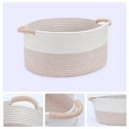 thumbnail image 3 of REGALWOVEN Woven Storage Basket with Handles, Shelf Closet Storage Bin White/Khaki 17*12.5*8.5in, 3 of 6