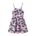 thumbnail image 2 of Girls' Dress 7-16Y Spaghetti Strap Round Neck Floral Print Polyester for Daily Casual Wear Black 11-12 Years, 2 of 6