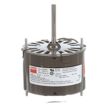Dayton HVAC Motor,1/100 HP,1550 rpm,115V,3.3 71633711M