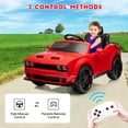 thumbnail image 5 of Licensed Dodge Ride-On Car, 12V Electric Vehicle for Kids with Remote Control, Ride On Toys with LED Lights, Bluetooth, MP8 Player – Boys & Girls Gifts, Red, 5 of 7