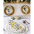 thumbnail image 3 of Cloth Napkins Vintage Watercolor Lemon White Wood Washable Soft Kitchen Dinner Napkin Set of 4,Farmhouse Buffalo Plaid Reusable Cocktail Napkins for Wedding Holiday Party Event,20x20In, 3 of 7