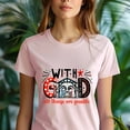 thumbnail image 5 of Graphic T-Shirt With God All Things Are Possible Bible Verse for Women, Gold, Size M, 5 of 6