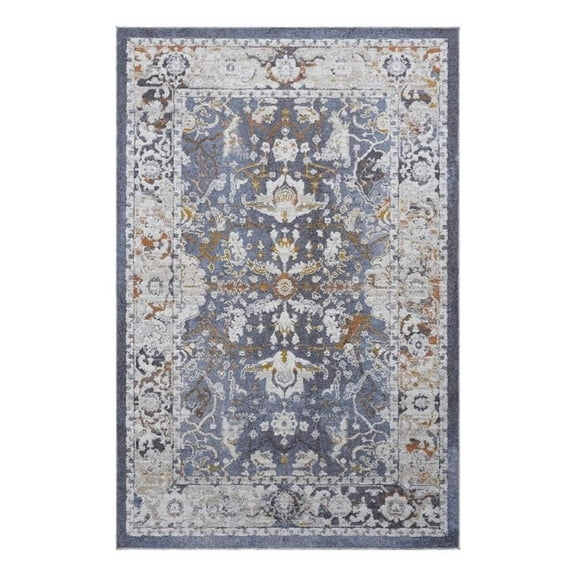 Bunyan Collection Traditional Vintage Blue Area Rug (5'3'' x 7'6'')