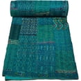 thumbnail image 5 of Patchwork Silk Kantha Quilt Bedcover Silk Patola Quilt Throw Blanket, 5 of 5