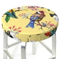 thumbnail image 3 of Pofeuu Beautiful Bright Birds And Flowers Print Round Bar Stool Covers - Super Soft and Washable Elastic Stool Cushion Slipcover Easy Clean Velvet-12 inch, 3 of 7