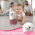 thumbnail image 4 of Cute Alpaca Stuffed Animal Soft White Llama Plush Doll with Curly Fur Texture for Nursery Decoration and Heartwarming Comfort Gifting Red, 4 of 5