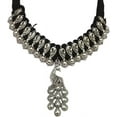 thumbnail image 3 of Black Necklace choker with statement Pendant Tribal inspired Black and Silver Jewelry for women Handcrafted beaded chokers with bold Pendant, 3 of 4