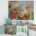 thumbnail image 2 of Designart 'Ancient Flowers In Dark Pastel Colours' Traditional Framed Canvas Wall Art Print, 2 of 5
