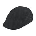 thumbnail image 1 of Gorra plana de malla para hombre, sombrero de verano transpirable para pescar de mediana edad y ancianos Negro, 1 of 9