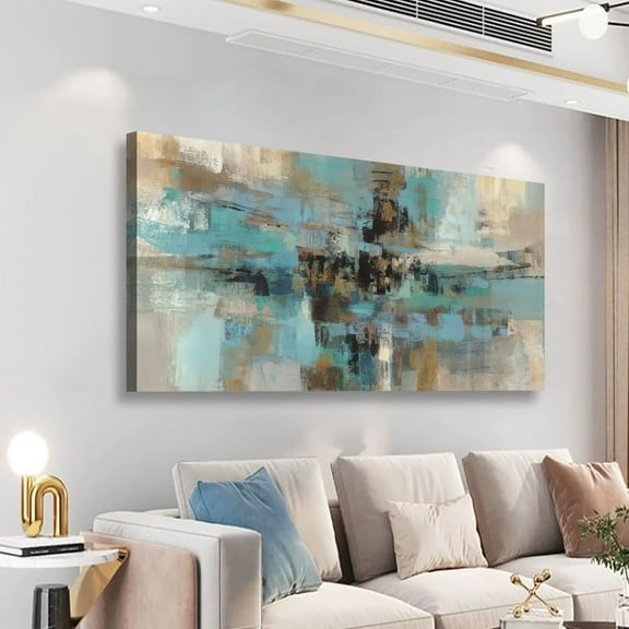 Aaheei Abstract Wall Art Living Room Bedroom Wall Decor Boho Canvas Wall Art Prints Pictures Modern Brown Blue Wall Art Office Farmhouse Paintings Artwork