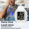 thumbnail image 5 of Findtime Digital Watches for Elderly Men Large Face Voice Talking White Watch with English Speaking LED Backlight Big Number Easy to Read Timer Alarm Waterproof, 5 of 8