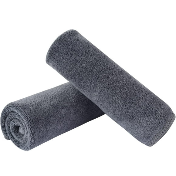 Sinland Lingettes Faciales en Microfibre Séchage Rapide Lingettes Démaquillantes Réutilisables pour Tous Types de Peau Gris 12 Pouces x 12 Pouces 2 Pack