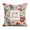 Christmas Pillow Covers Decorations, 4pcs Christmas Pillow Cases Square