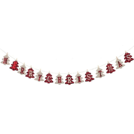 

1Set Christmas Linen Hanging Flag Letters Design Banner Pendant Party Wall Decor