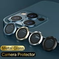 thumbnail image 2 of Metal Ring Camera Lens Protector Glass For iPhone 11 12 13 14 Pro Max Full Cover Camera Protector For iPhone 14 Plus 12 13 Mini Pink 12 ProMax (3Pcs), 2 of 6