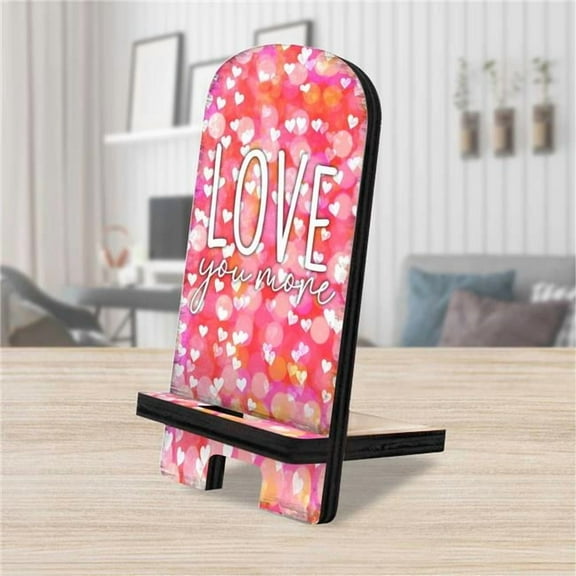 Love You More Cell Phone Stand Family Decor | Wood Mobile Tablet Holder Charging Station Organizer - 892063