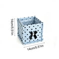 thumbnail image 3 of Dongrere Polka Dot Storage Basket Quilted Fabric Square Makeup Basket Cosmetic Organizer for Women Bathroom Use, 5.5 Inch, Blue, 3 of 7