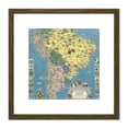 thumbnail image 1 of 1942 Ernest Dudley Chase Good Neighbor Map South America 8X8 Inch Square Wooden Framed Wall Art Print Picture with Mount, 1 of 4