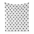 thumbnail image 1 of Mushroom Soft Flannel Fleece Throw Blanket, Modern Birch Mushrooms in Black Color Porcini Fungus Simplistic Design, Cozy Plush for Indoor and Outdoor Use, 60" x 80", Black White, by Ambesonne, 1 of 6