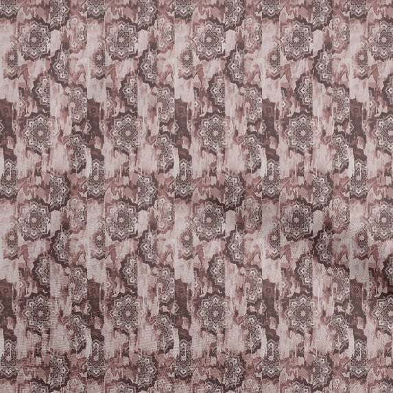 oneOone Georgette Viscose Maroon Fabric Asian Kilim Quilting Supplies Print Sewing Fabric By The Yard 42 Inch Wide
