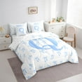 thumbnail image 4 of Castle Fairy Girls Monogrammed Letter 7-Piece Twin Bedding Sets,Blue Bow Bedding Comforter Set,Dreamy Princess Breathable Sheet Sets,Super Cozy Room Decor, 4 of 9