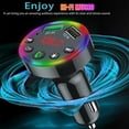 thumbnail image 5 of FIEWESEY Bluetooth 5.0 FM Transmitter for Car,Bluetooth Car Adapter with Dual USB Charging Car Charger MP3 Player,Hands Free Calling,Colorful Light, 5 of 9