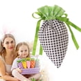 thumbnail image 2 of 6 Pcs Easter Carrot Shaped Treat Bags Easter Basket Stuffers Fabric Drawstring Candy Gift Goodie Bags for Egg Hunt Outdoor Party Supplies, 2 of 9