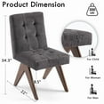 thumbnail image 2 of Kidol & Shellder Modern Upholstered Dining Chairs Set of 2 Tufted Armless Kitchen Chairs with Linen Fabric & Wooden Legs,Dark Gray, 2 of 9