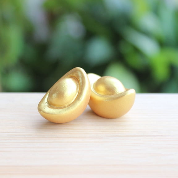 SWETRACE Lifelike Golden Resin Plated Gold Ingot Craft for Creative Home and Party Decor