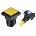 thumbnail image 2 of Botón de juego 34x34 cuadrado 12V interruptor de botón iluminado LED con microswitch para juegos de video de arcade amarillo 5 piezas, 2 of 5