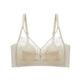 thumbnail image 2 of Ahuyic Womens Bra,Summer Plus Size Bra,Womens Solid Color No- Lace Fixed Wide Straps Womens Daily Bra,White,L, 2 of 4