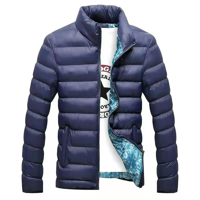 WREESH Veste Épaisse à Col Montant Rembourrée à Fermeture Éclair pour Hommes