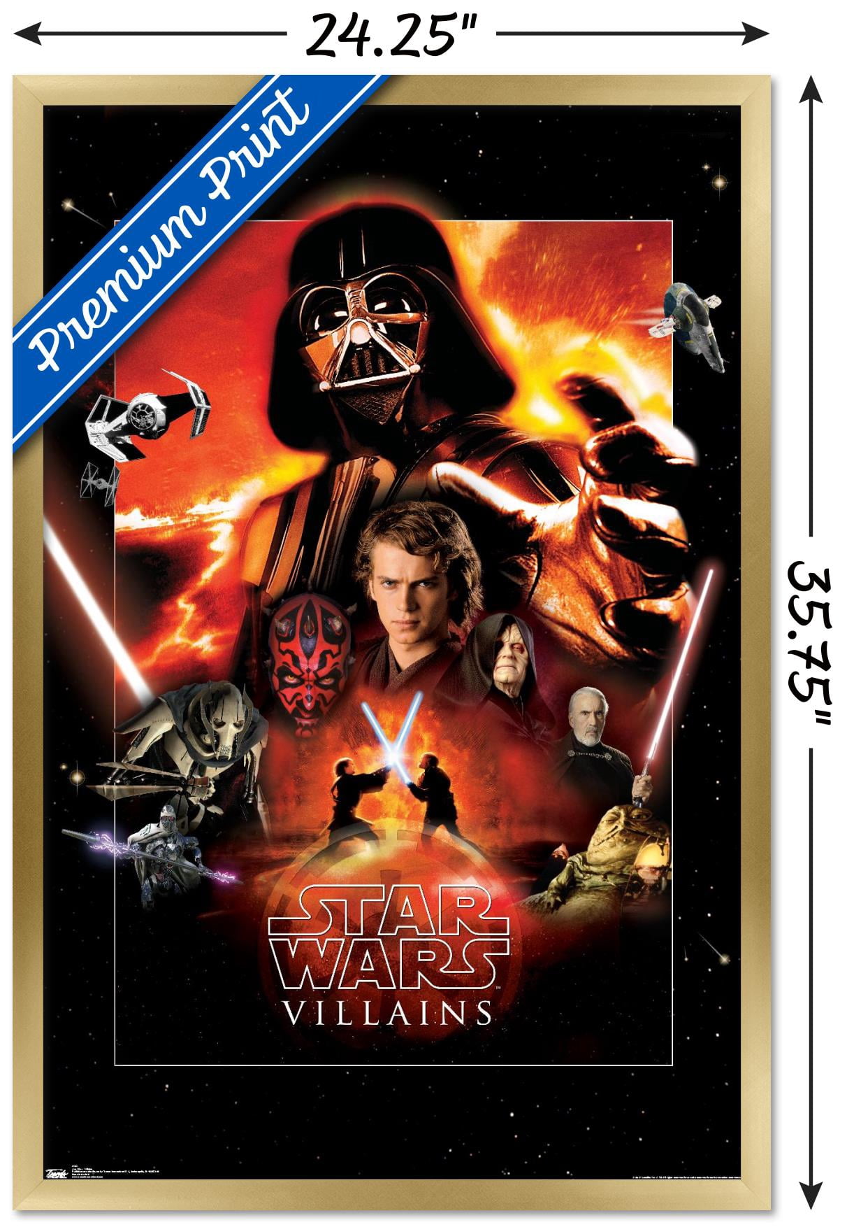 Star Wars: Saga - VIllains 24.25" x 35.75" Framed Poster, by Trends International